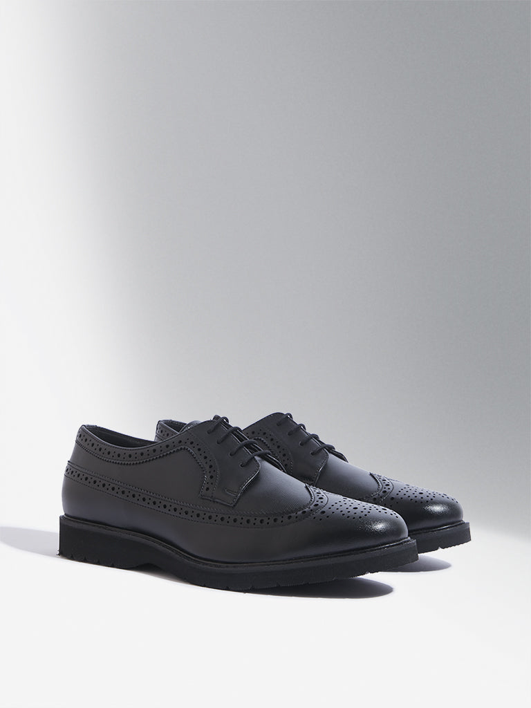 SOLEPLAY Black Perforated Lace-Up Shoes