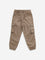 HOP Kids Light Brown Cargo-Style Mid-Rise Cotton Blend Joggers