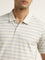 WES Casuals Light Grey Striped Relaxed-Fit Polo T-Shirt