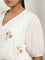 Gia White Floral Embroidered Cotton Blouse