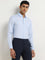 WES Formals Blue Checks Design Slim-Fit Cotton Shirt