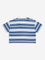 Y&F Kids Dark Blue Striped Cotton Crop T-Shirt