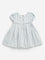 HOP Baby White Floral Embroidered A-Line Cotton Dress