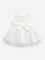 HOP Baby Off-White Bow Applique A-Line Mesh Dress