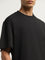 Studiofit Black Solid Relaxed-Fit T-Shirt