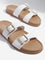 LUNA BLU White Buckle-Detailed Slip-On Sandals