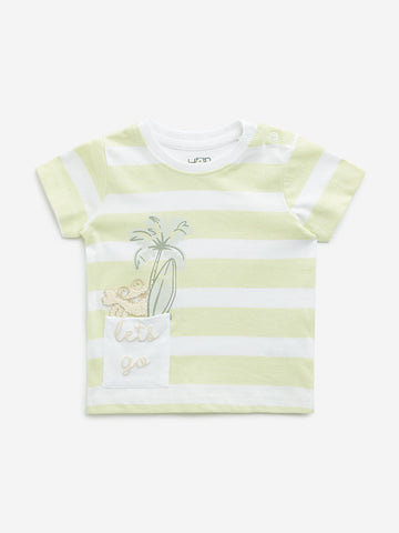 HOP Baby Lime Striped Design T-Shirt