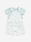 HOP Baby White Printed Cotton Dungaree with T-Shirt Set