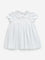 HOP Baby White Floral Design Empire-Line Cotton Dress