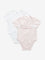 HOP Baby Pink Printed Cotton Rompers & Bib - Pack of 2