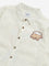 HOP Kids Beige Seersucker Textured Cotton Shirt