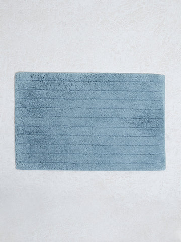 Westside Home Dusty Blue Self-Striped Bathmat