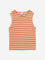 Y&F Kids Orange Striped Ribbed Textured Cotton Top