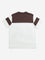 Y&F Kids Brown Text Design Colour-Blocked Cotton T-Shirt