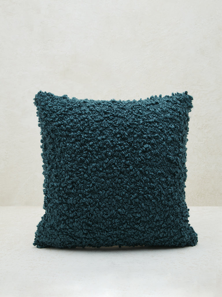 Westside Home Teal Teddy Fleece Cushion Cover