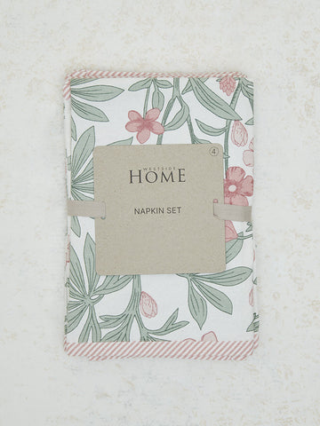 Westside Home Pink Daisy Napkin (Set of 4)