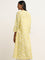 Utsa Yellow Ikat Pattern Straight Cotton Kurta