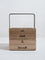 Westside Home Light Brown Text Printed Wooden Caddy