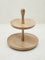 Westside Home Beige Two-Tier Wooden Cake Stand