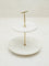 Westside Home White Two-Tier Marble Cake Stand