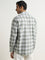 WES Casuals Sage Checks Design Relaxed-Fit Cotton Shirt