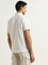 WES Casuals Off-White Striped Relaxed-Fit Polo T-Shirt