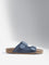 LUNA BLU Blue Textured Slip-On Sandals