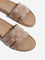 LUNA BLU Beige Embellished Multi-Strap Slides