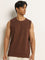 Nuon Brown Textured Relaxed-Fit T-Shirt