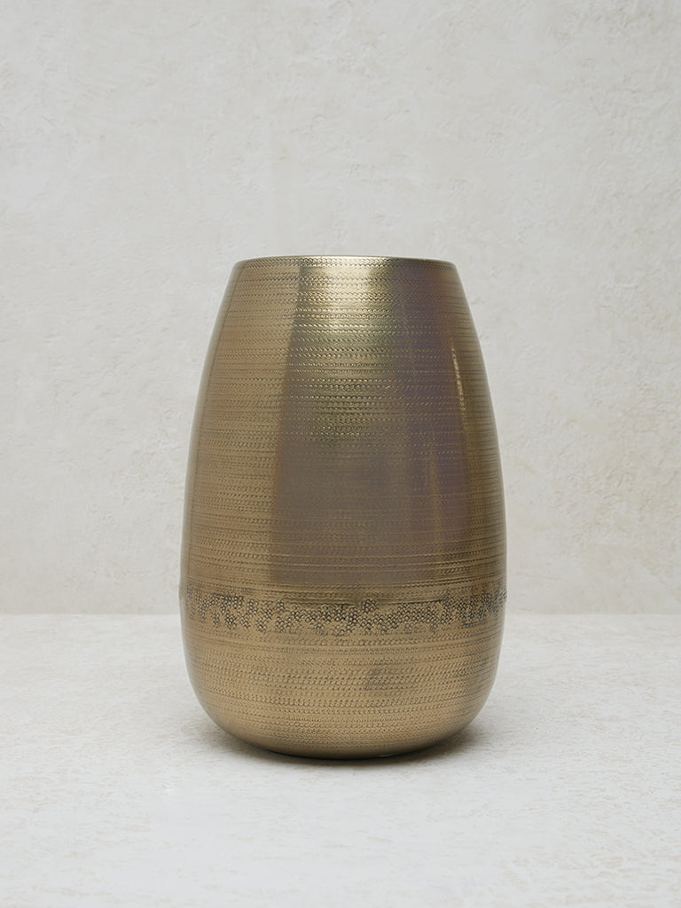 Westside Home Gold Textured Oval Vase