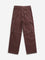 Y&F Kids Dark Brown Cargo-Style Mid-Rise Cotton Trousers