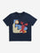 HOP Kids Navy Printed and Embellished Cotton T-Shirt