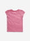 HOP Kids Dark Pink Embellished Fish Cotton T-Shirt