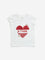 HOP Kids White Embellished Cotton T-Shirt