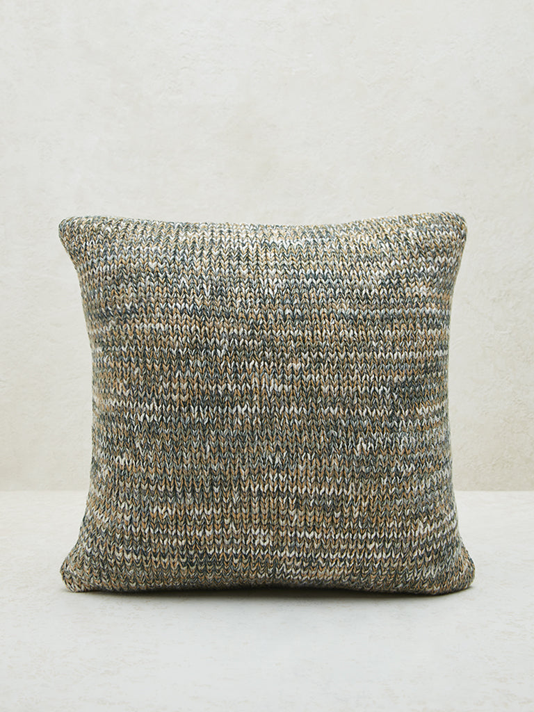 Westside Home Green Melange Woven Design Cushion Cover