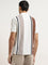 WES Casuals Off-White Striped Relaxed-Fit Polo T-Shirt