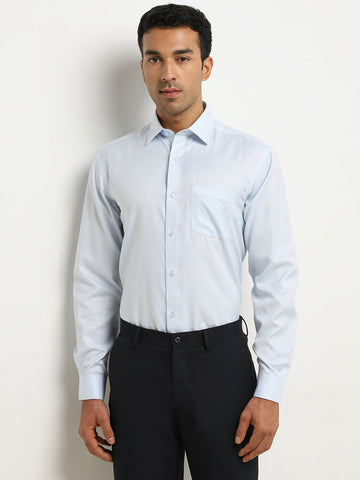 WES Formals Light Blue Relaxed-Fit Shirt