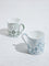 Westside Home Blue & Green Damask Floral Design Mugs (Set of 2)