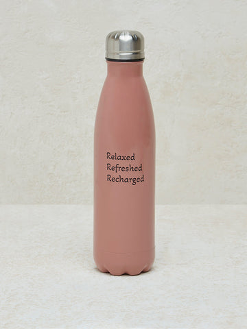 Westside Home Dusty Rose Text Design Water Bottle