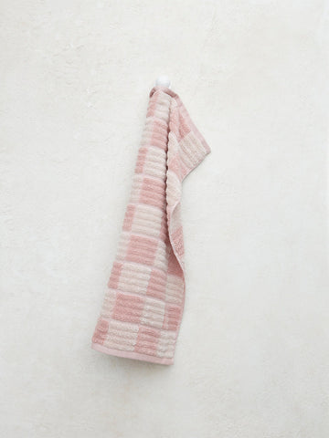 Westside Home Pink Checkered Design Hand Towel