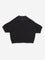 Y&F Kids Black Knit-Textured Cotton T-Shirt