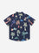 HOP Kids Navy Tropical-Inspired Cotton Shirt