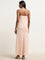 Wardrobe Peach Slit-Detailed Straight Dress