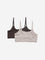 Y&F Kids Beige & Dark Brown Cotton Crop Top - Pack of 2