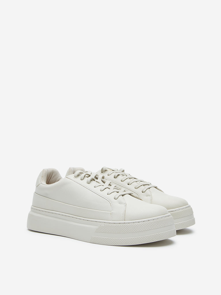 SOLEPLAY Off-White Chunky Lace-Up Sneakers