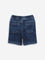 HOP Kids Dark Blue Mid-Rise Denim Shorts