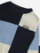 HOP Kids Black & Blue Colour Block Applique Cotton Sweater