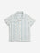 HOP Kids Sage Striped Design Resort-Fit Cotton Shirt