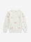 HOP Kids Off-White Heart Embroidered Cotton Sweater