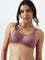 Wunderlove Mauve Patterned Soft Bra